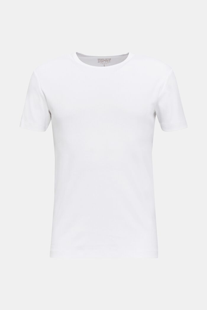 Jerseyrib-shirt af 100% bomuld, WHITE, detail image number 0