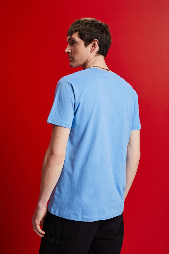 T-shirt med rund hals, 100 % bomuld, LIGHT BLUE, detail image number 3