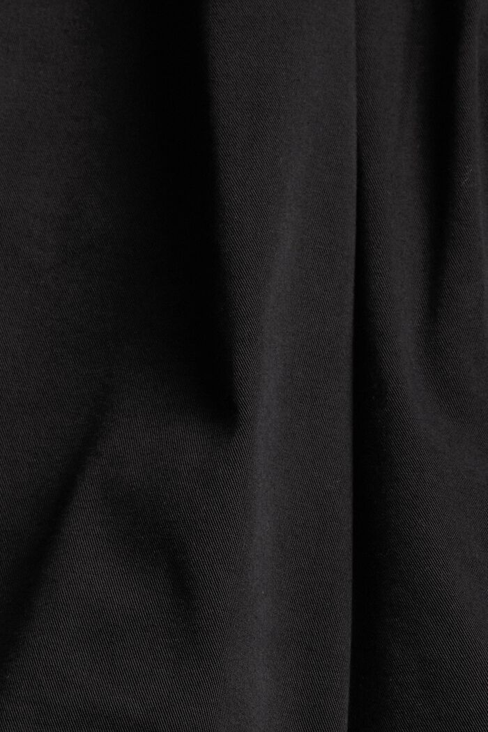 Højtaljede shorts i 100% pimabomuld, BLACK, detail image number 1