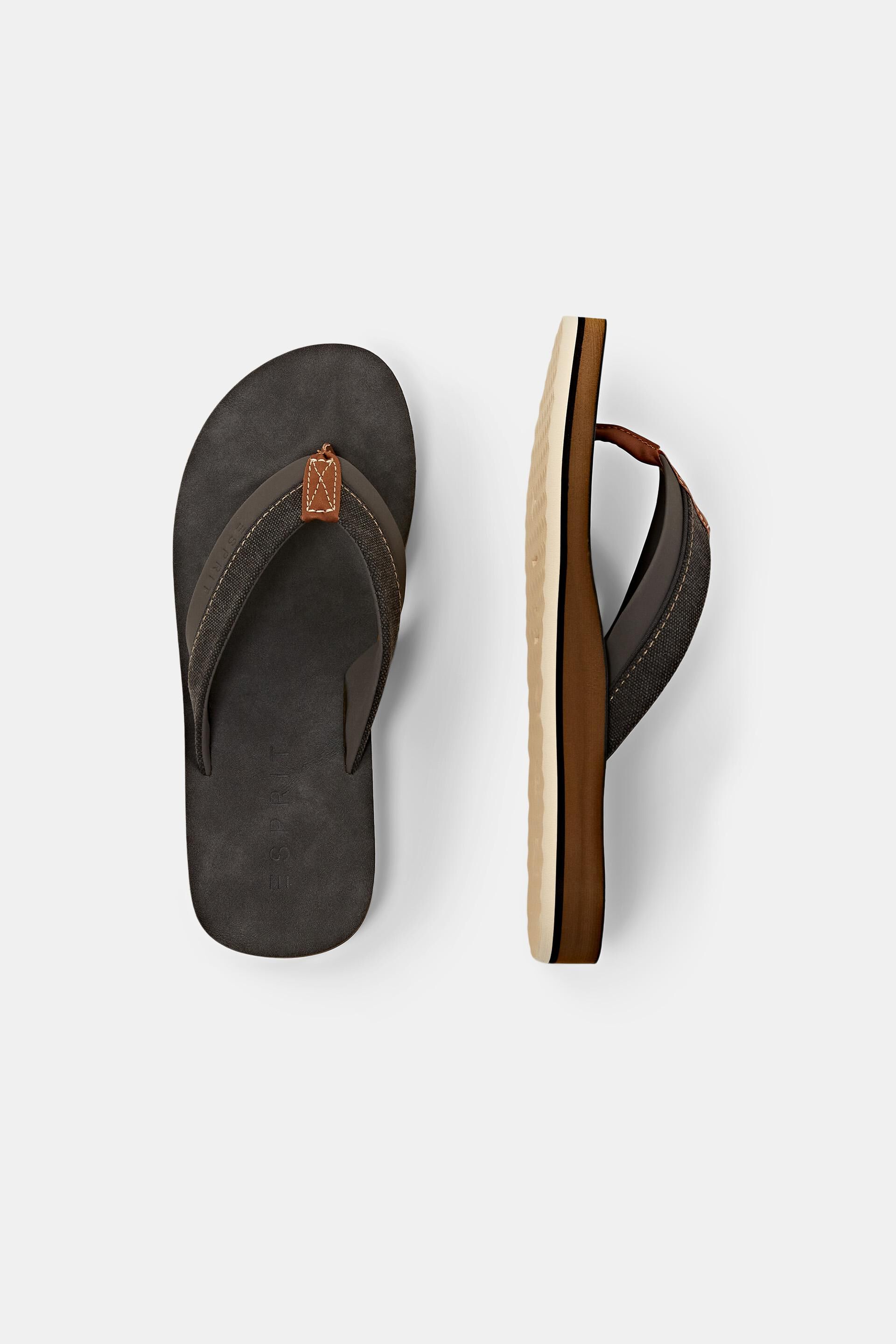 inden længe sløring fajance ESPRIT-Flip flop-sandaler med detaljer i kunstlæder i vores onlinebutik