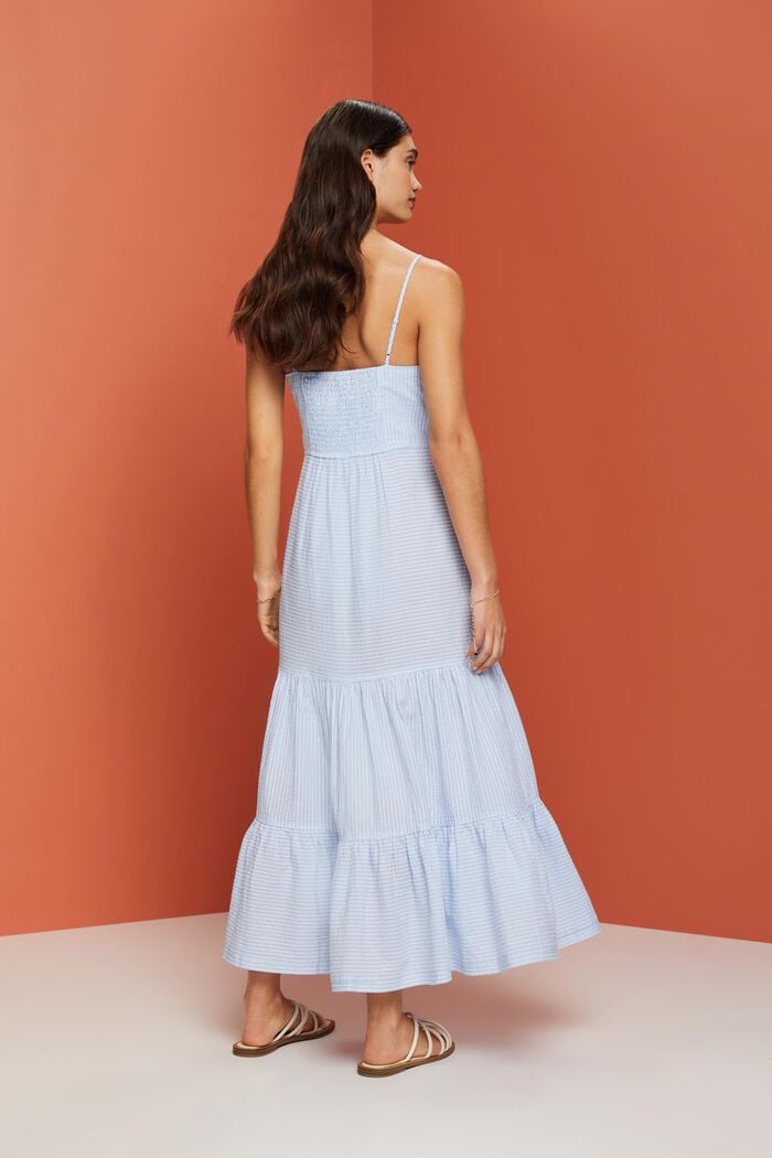 Lagdelt maxi-kjole med knapper på fronten, LIGHT BLUE, detail image number 3