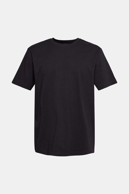 Ensfarvet T-shirt, BLACK, overview