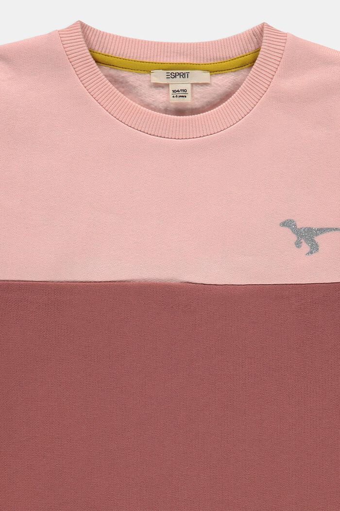 Colourblock-sweatshirt med glitterprint, PASTEL PINK, detail image number 2