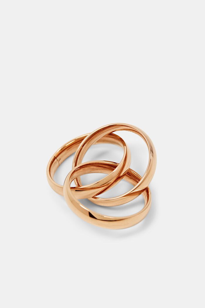 Trio-ring i rustfrit stål med rosaguld, ROSEGOLD, detail image number 1