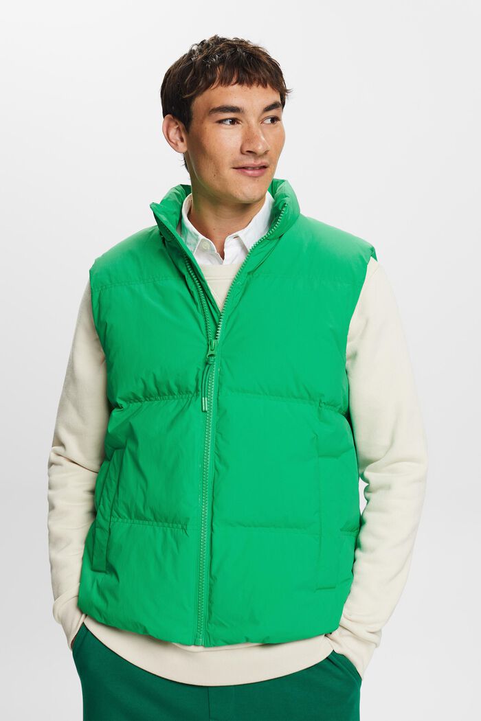 Quiltet puffervest, GREEN, detail image number 2