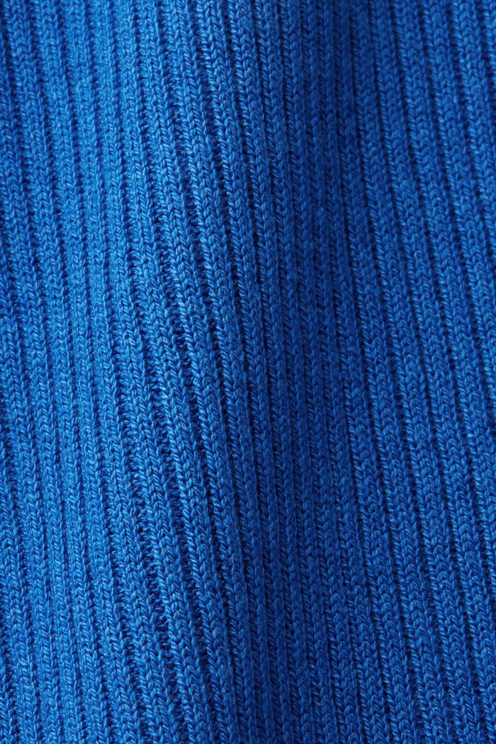 Kjole i ribstrik, hørmiks, BRIGHT BLUE, detail image number 7
