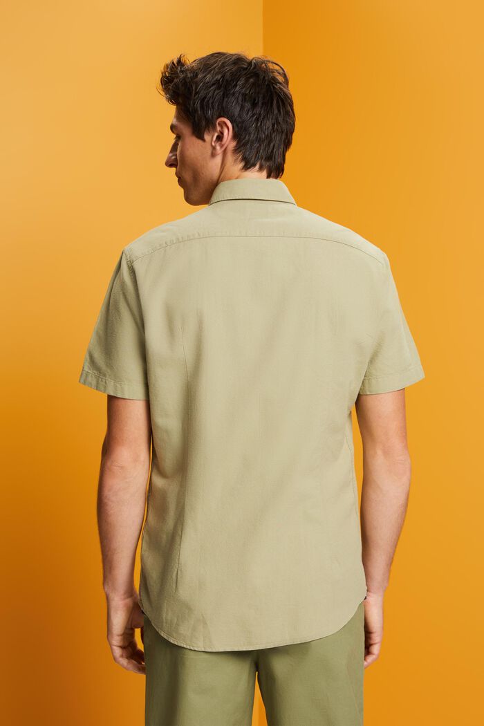 Button down-skjorte i bomuld, LIGHT GREEN, detail image number 3