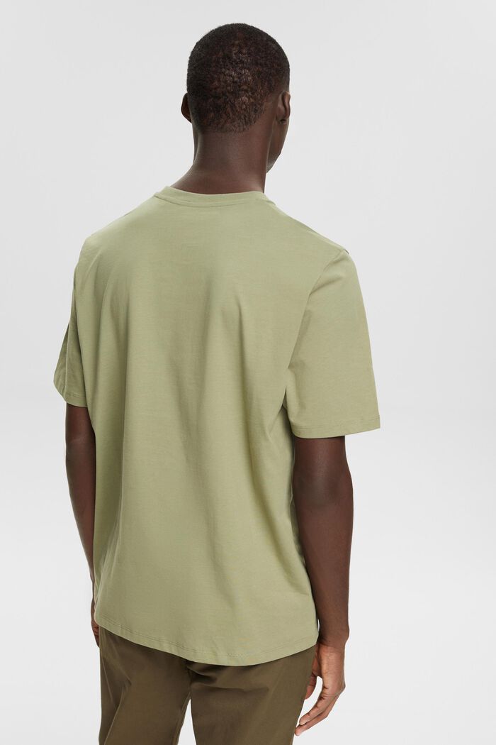 Jersey-T-shirt, 100% bomuld, LIGHT KHAKI, detail image number 3