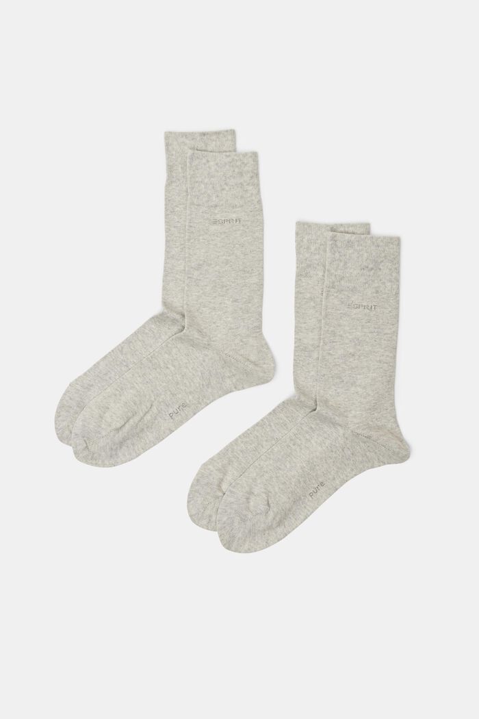 2-pak sokker, økologisk bomuld, STORM GREY, detail image number 0