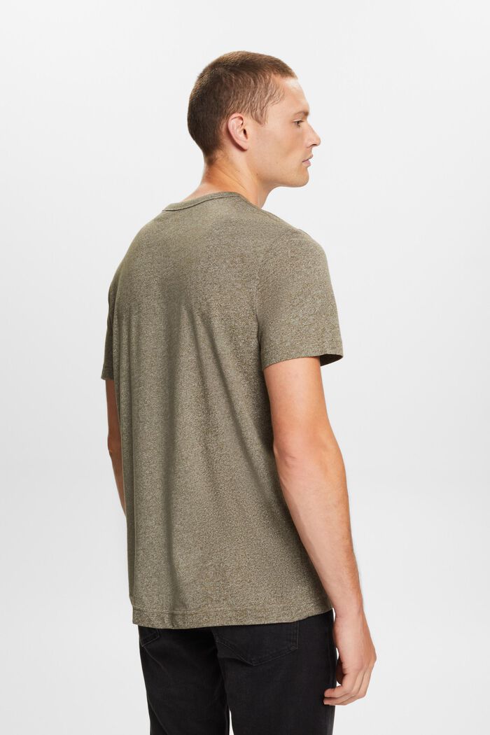 Jersey-T-shirt med rund hals, bomuldsmiks, KHAKI GREEN, detail image number 3