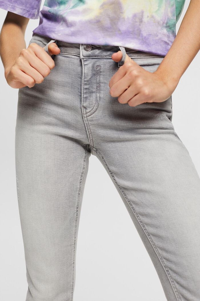Lige jeans med mellemhøj talje, GREY MEDIUM WASHED, detail image number 0