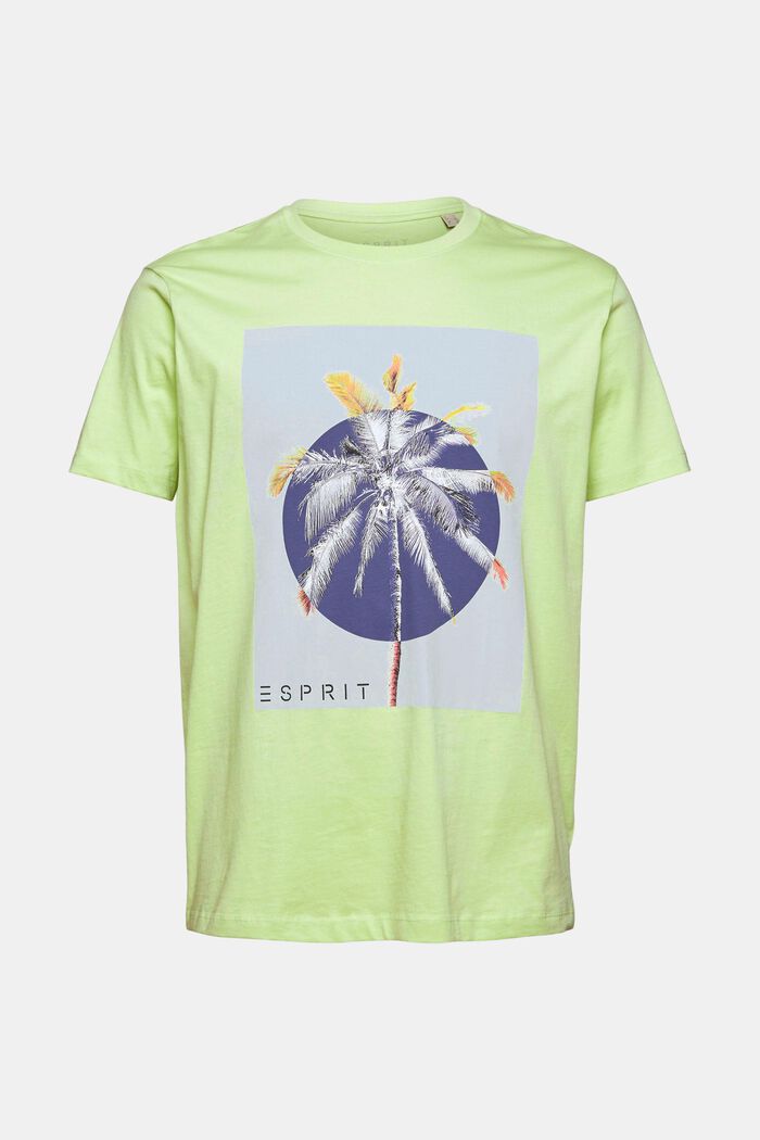 T-shirt i jersey med print, 100% bomuld, LIGHT GREEN, overview