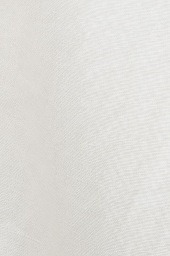 Culottebukser i bomuld/hør med stramt bælte, WHITE, detail image number 6