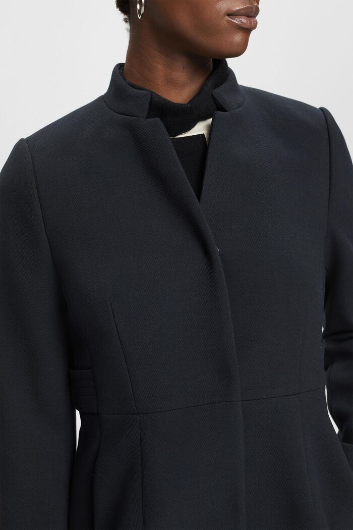 Taljeret frakke med skjult revers, BLACK, detail image number 2