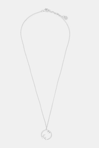 Halskæde med smykkesten, sterlingsølv, SILVER, overview