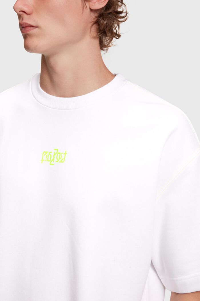 Relaxed Fit sweatshirt med neonprint, WHITE, detail image number 2