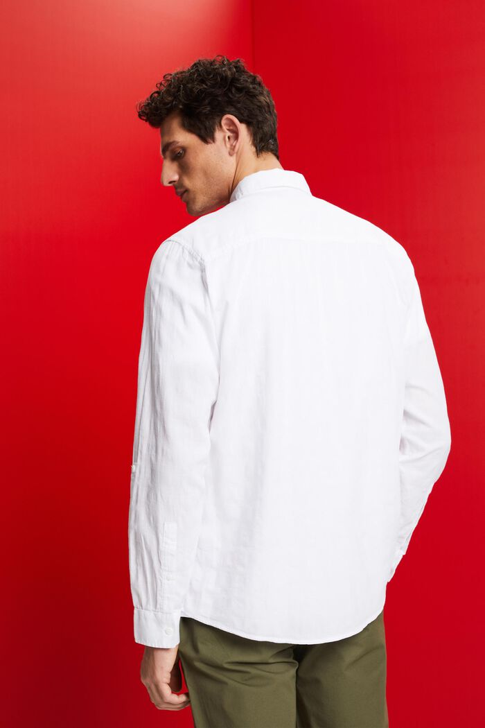 Struktureret bomuldsskjorte, WHITE, detail image number 3