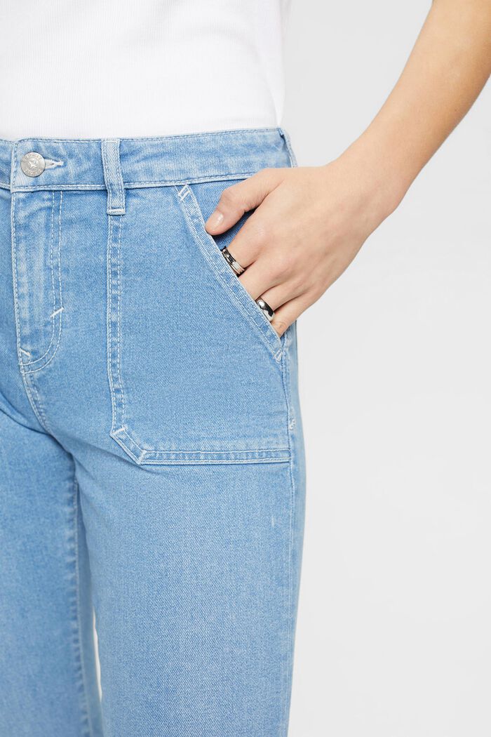 Slim fit-jeans med mellemhøj talje, BLUE LIGHT WASHED, detail image number 2