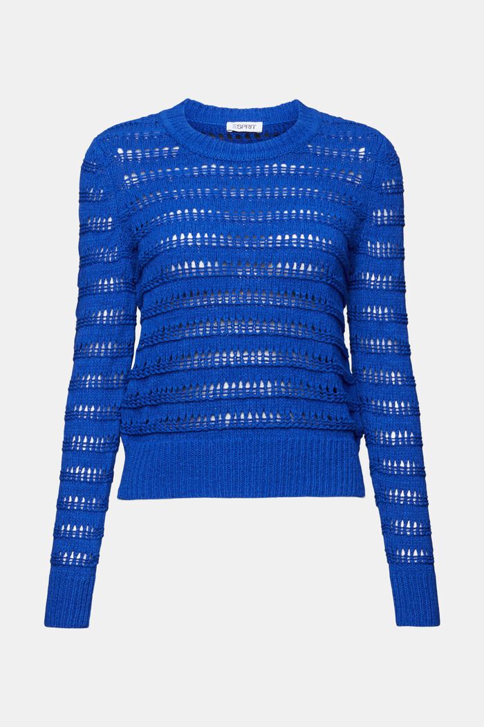 Sweater i åben strik, BRIGHT BLUE, detail image number 5