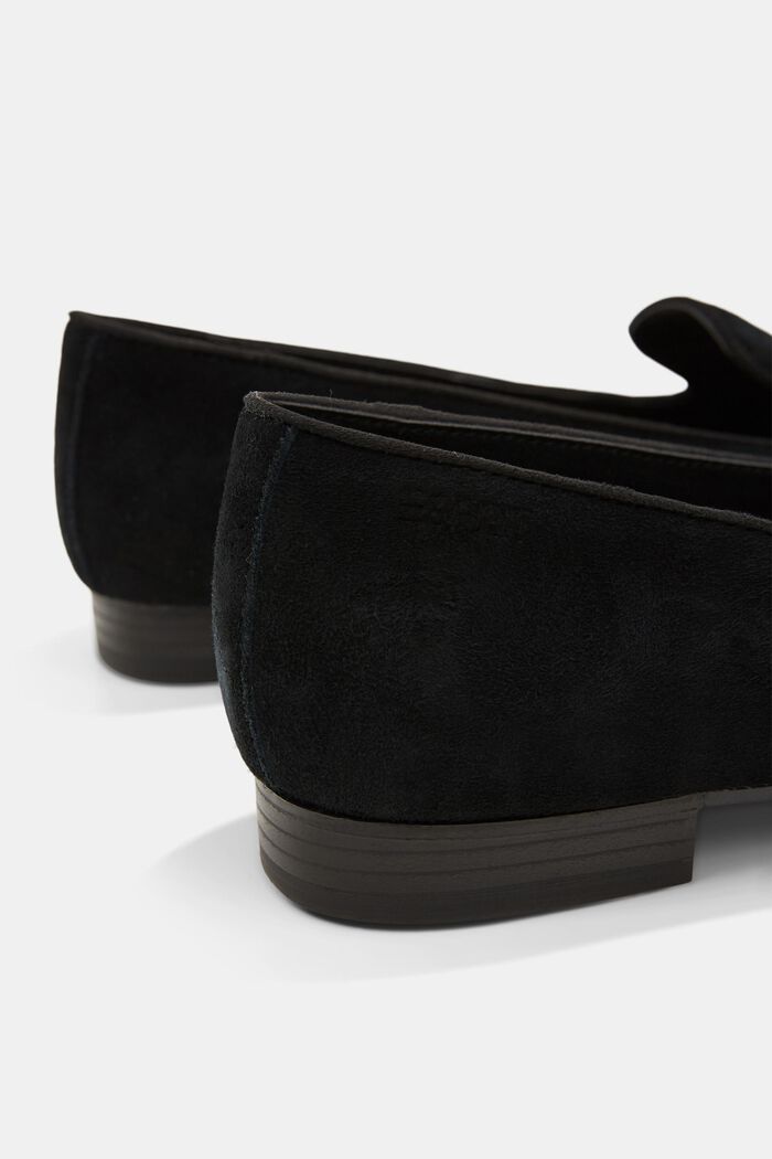 Loafers i ruskind, BLACK, detail image number 4