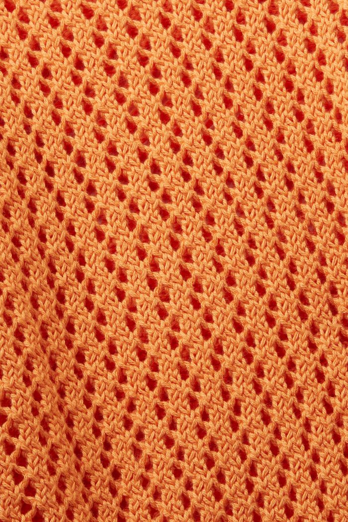 Struktureret pullover i økologisk bomuld, GOLDEN ORANGE, detail image number 5
