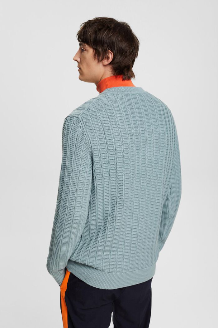 Sweater i strukturstrik, GREY BLUE, detail image number 3