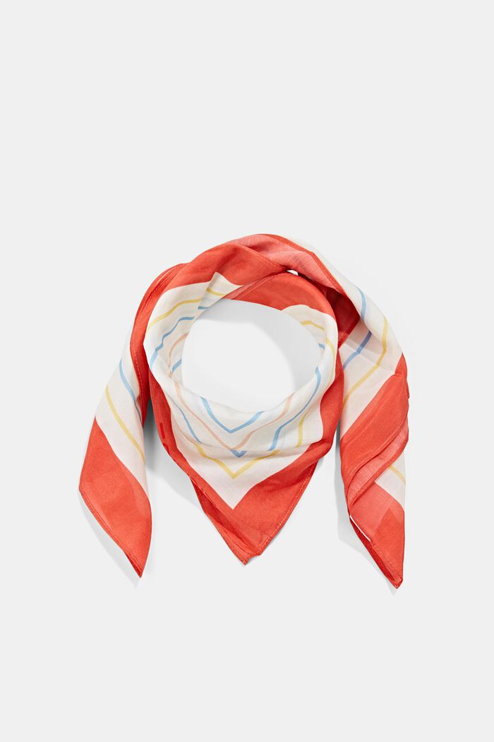 Med silke: tørklæde med grafisk mønster, CORAL, detail image number 0