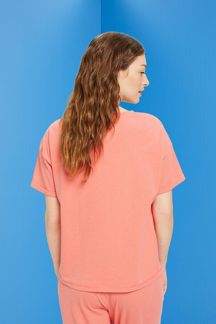 T-shirt med brystlomme, i bomuldsblanding, NEW CORAL, detail image number 3