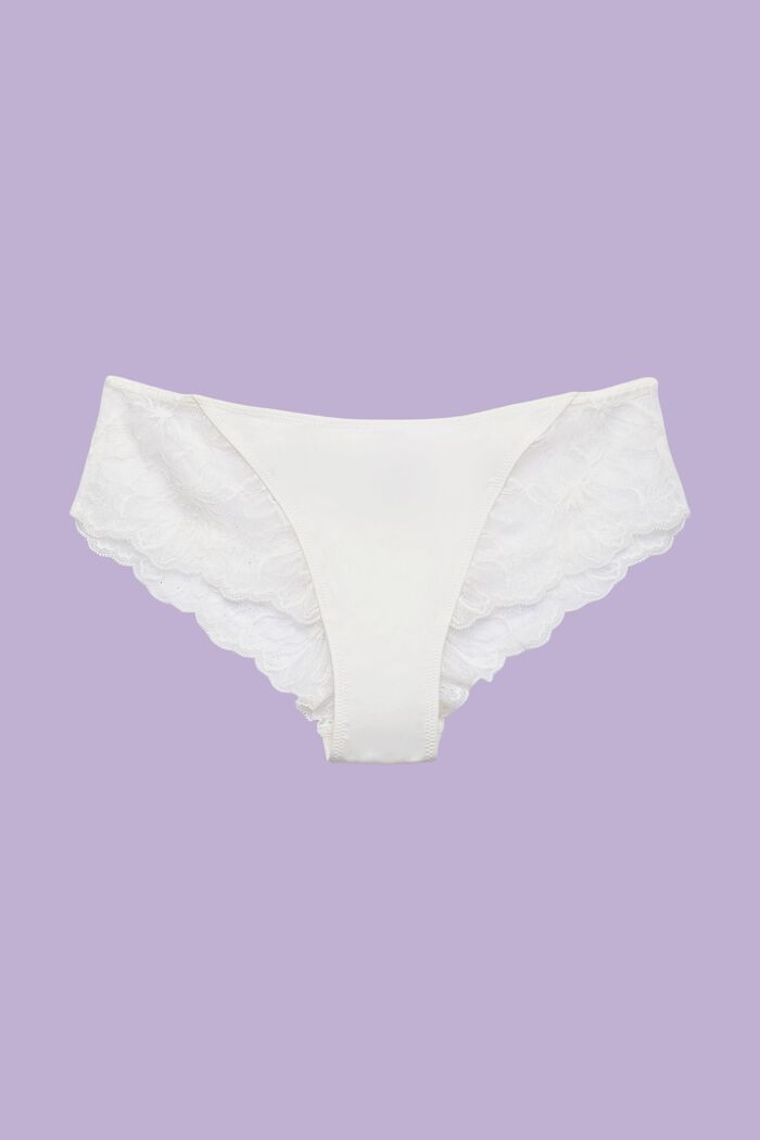 Brasilianske hipster-shorts med blonder, OFF WHITE, detail image number 4