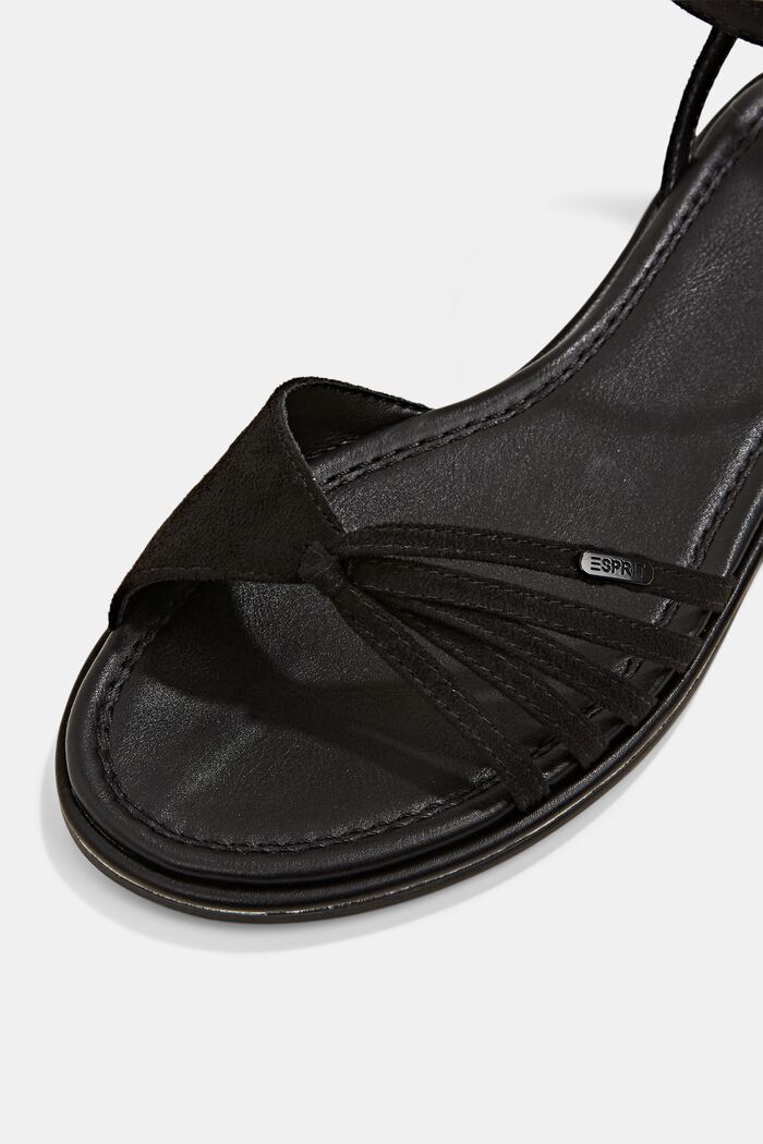 Sandaler i ruskindslook, BLACK, detail image number 4
