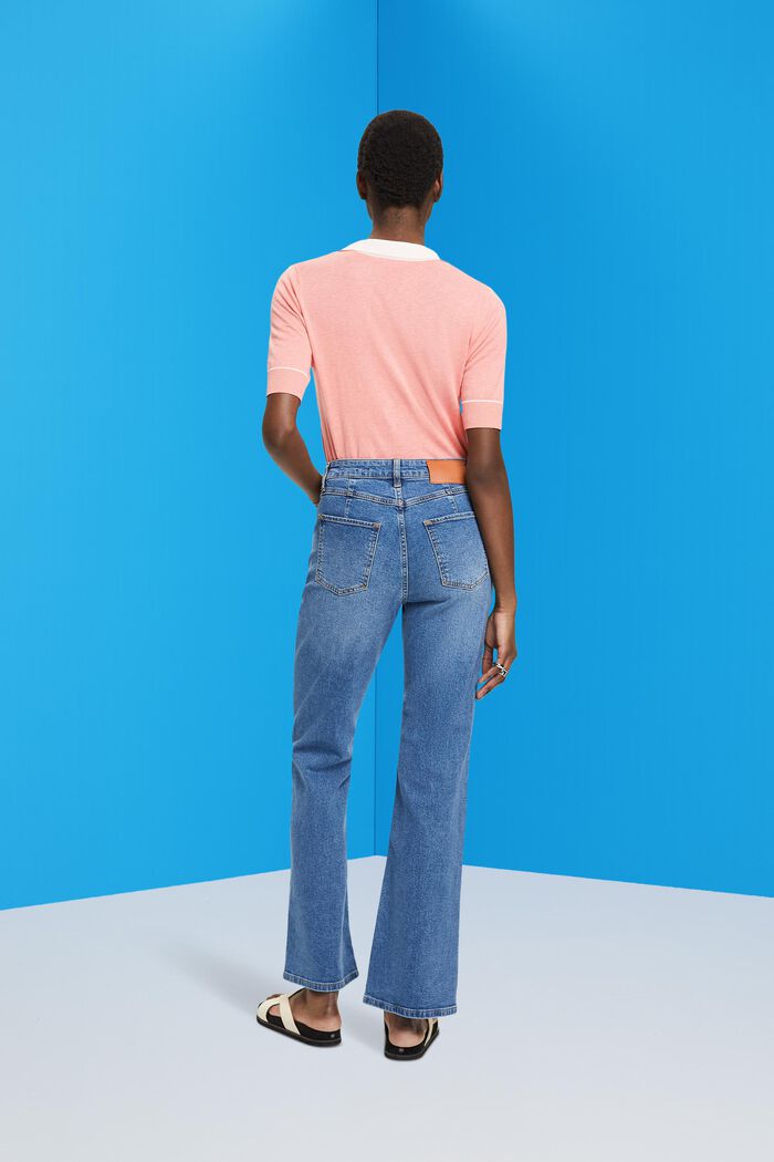 Bootcut jeans med markant bærestykke, BLUE DARK WASHED, detail image number 3