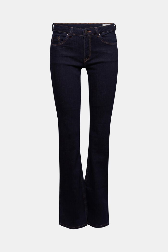 Basic bootcut-jeans med økologisk bomuld, BLUE RINSE, detail image number 8