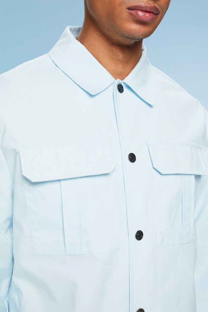 Overshirt i twill, PASTEL BLUE, detail image number 3