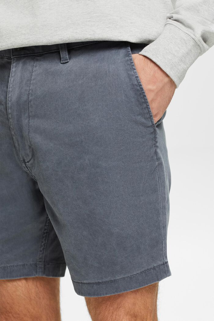 Vaskede slim chino-shorts, DARK GREY, detail image number 4