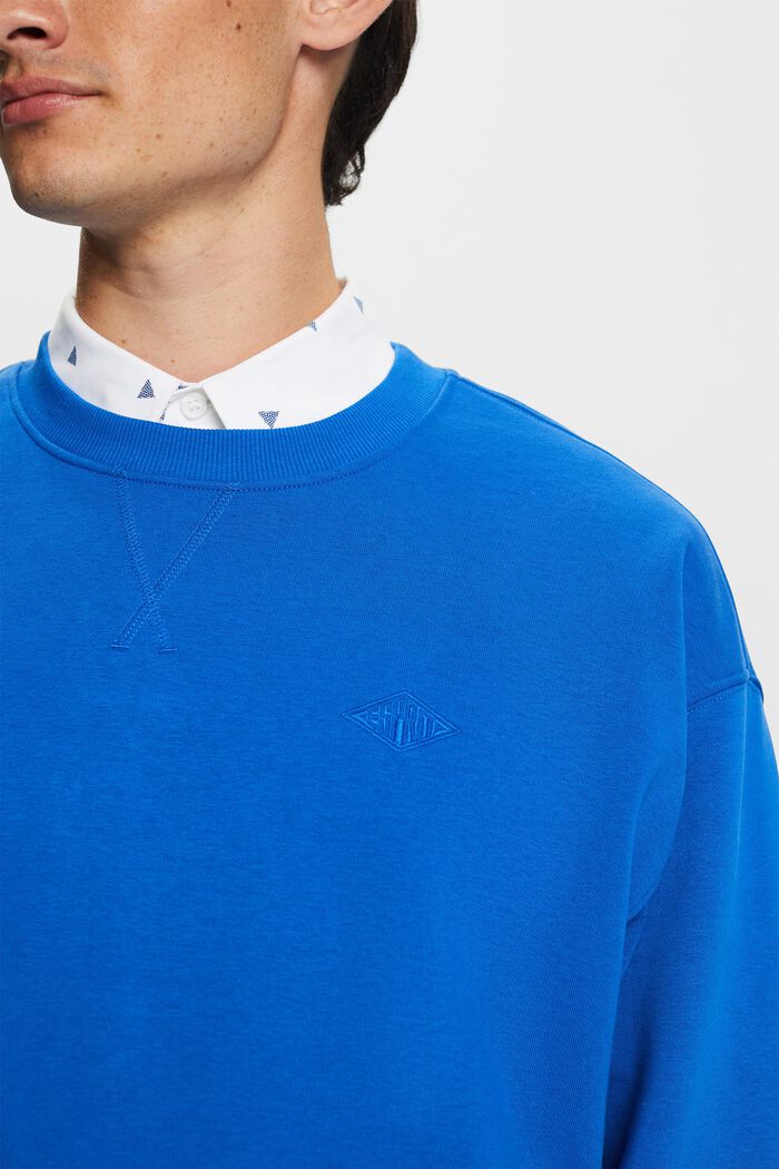 Sweatshirt med syet logo, BRIGHT BLUE, detail image number 2