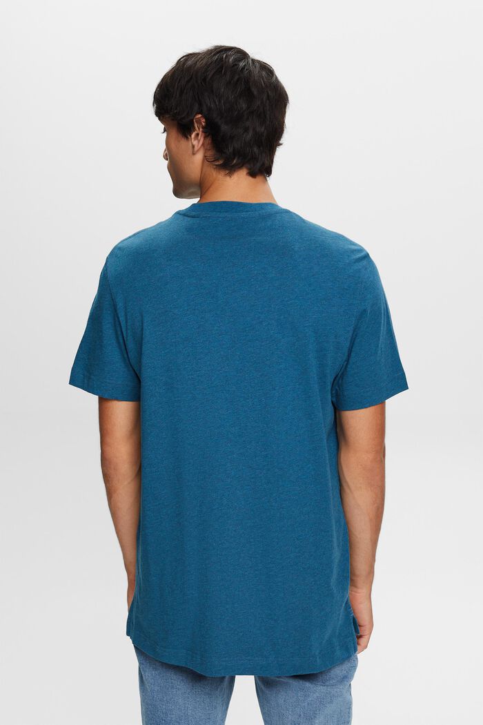 T-shirt med rund hals, 100 % bomuld, GREY BLUE, detail image number 3