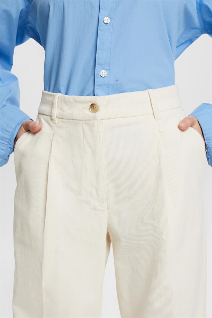 Wide fit-fløjlsbukser med mellemhøj talje, ICE, detail image number 2