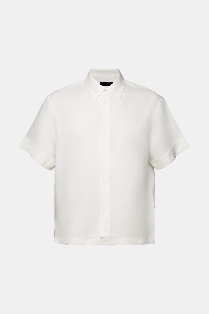 Kortærmet skjorte, hørblanding, WHITE, detail image number 5