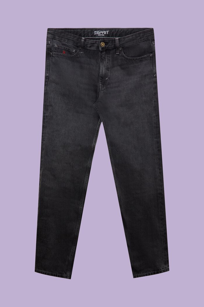 Lige jeans med mellemhøj talje, GREY DARK WASHED, detail image number 7
