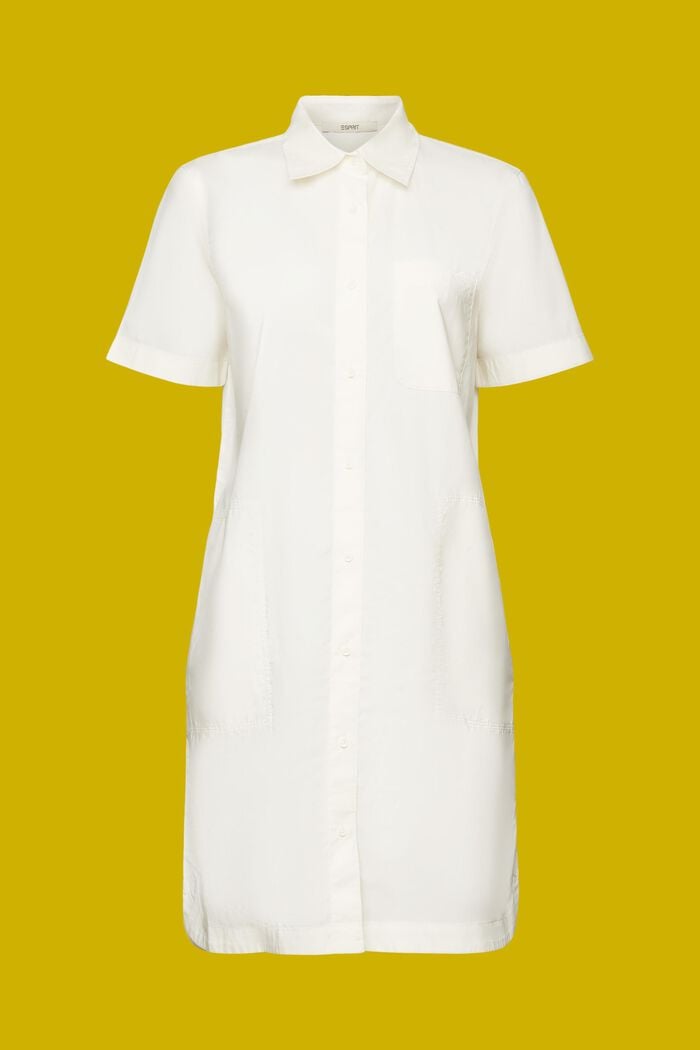 Mini-skjortekjole, 100 % bomuld, OFF WHITE, detail image number 6