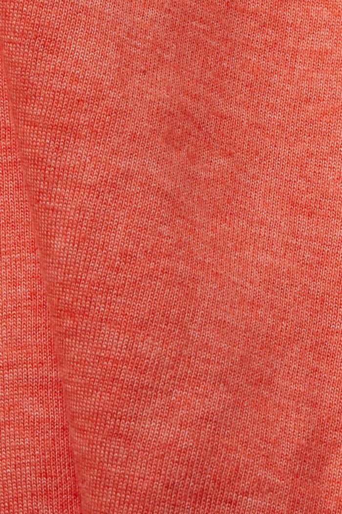 CURVY T-shirt med blomstret kant, TENCEL™, ORANGE RED, detail image number 1