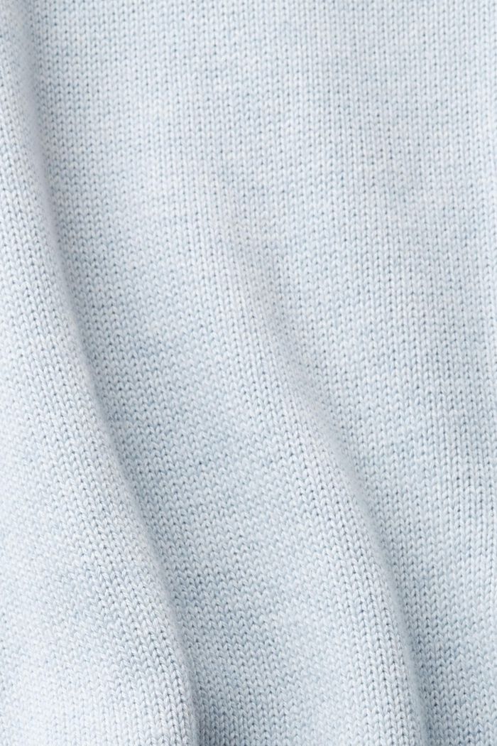 Pullover i strik af bæredygtig bomuld, PASTEL BLUE, detail image number 4