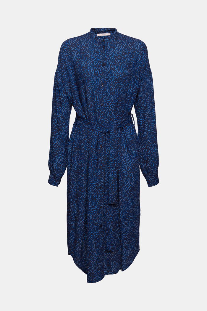 Mønstret kjole med bælte, LENZING™ ECOVERO™, NEW NAVY, detail image number 5