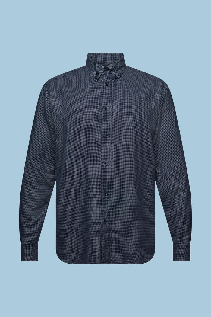 Regular fit-skjorte i bomuld med minitern, NAVY, detail image number 6