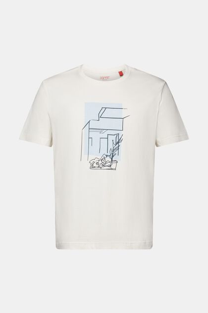 T-shirt med frontprint, 100 % bomuld