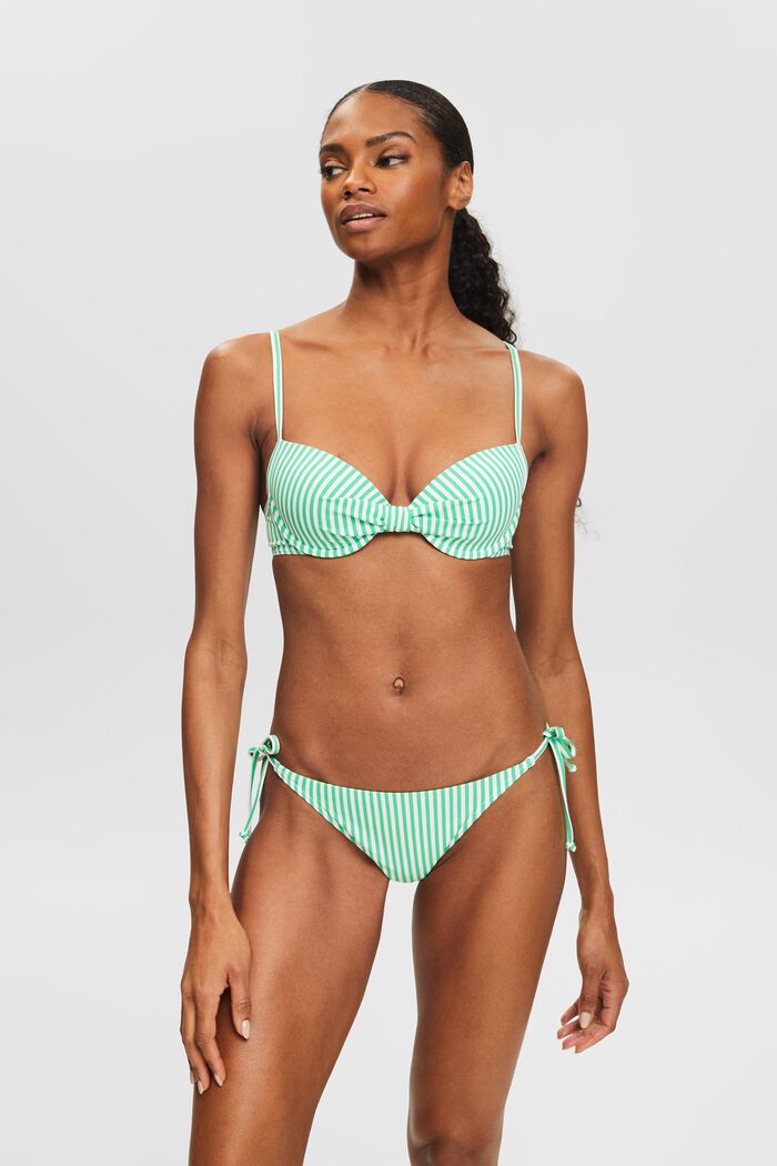 Stribet bikinitop med polstring, GREEN, detail image number 0