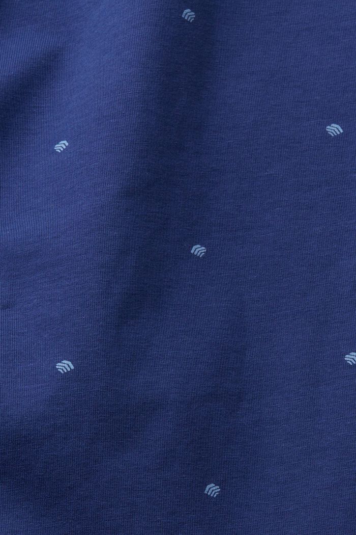 Kort bomuldspyjamas med allover-mønster, DARK BLUE, detail image number 4