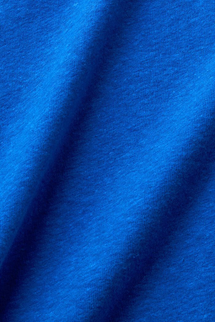 T-shirt i bomuld og hør, BRIGHT BLUE, detail image number 5