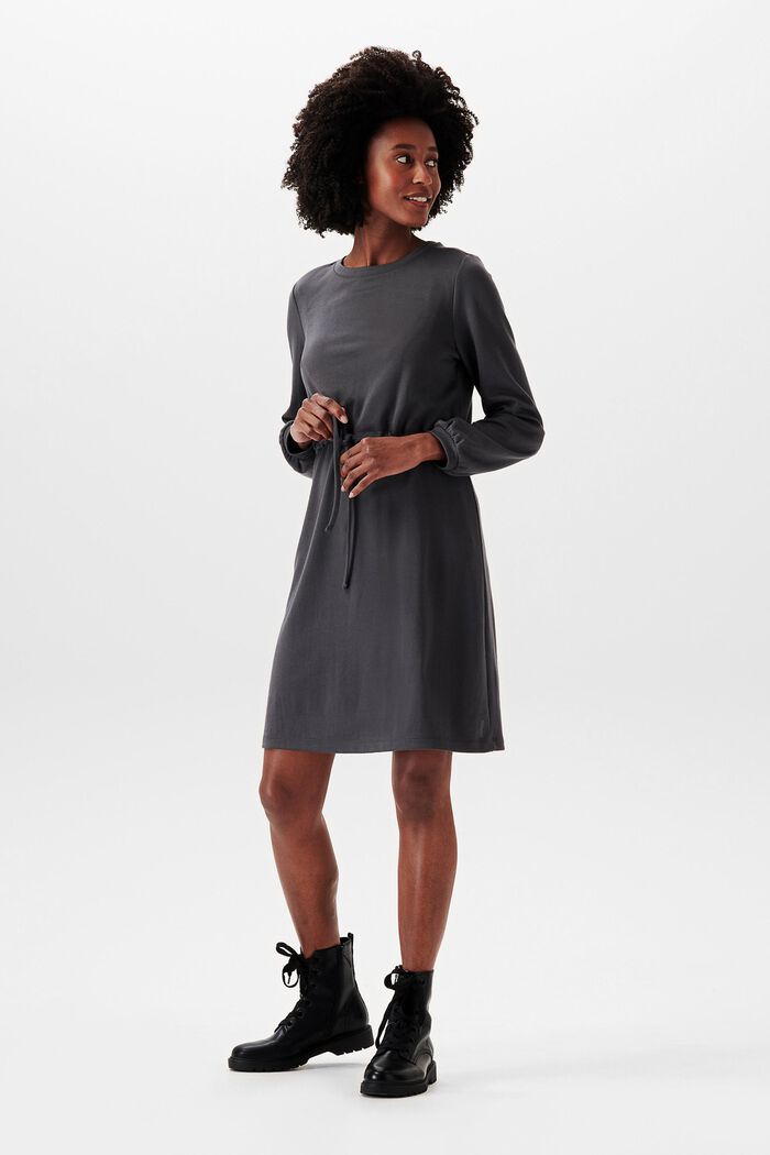 Genanvendte materialer: kjole i lagdelt look, CHARCOAL GREY, detail image number 1