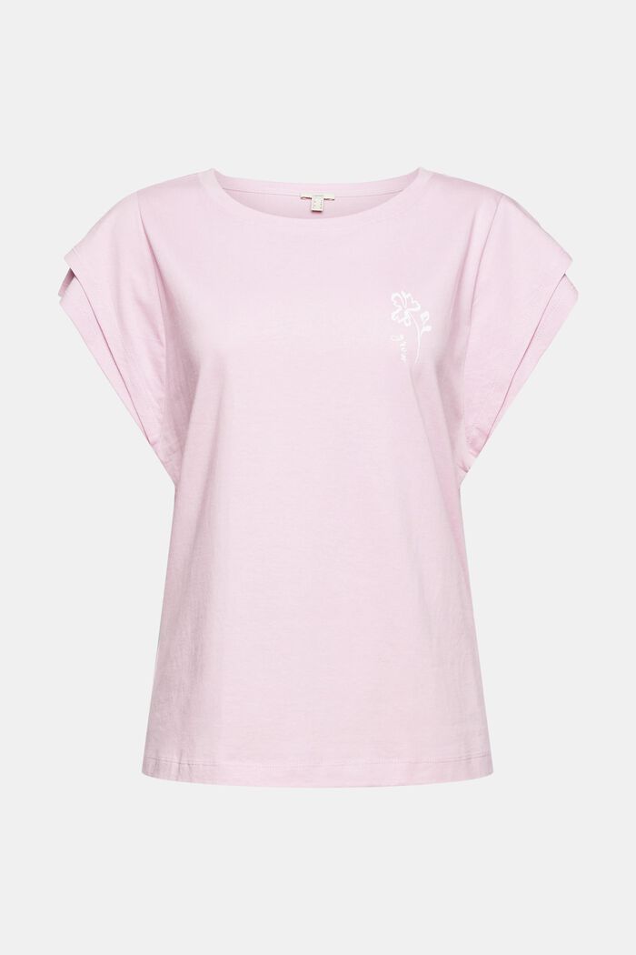 T-shirt med print, PINK, overview